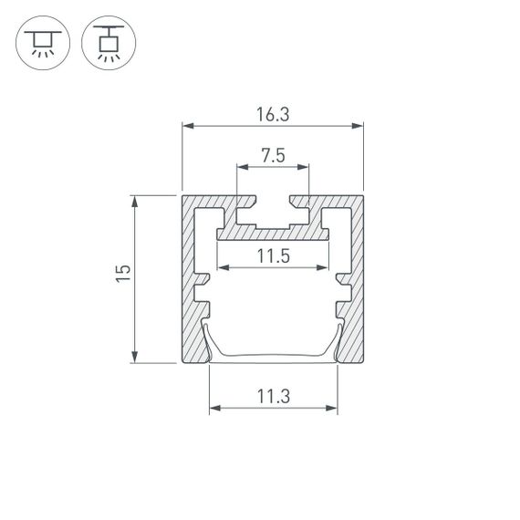 Профиль Arlight PDS-ZM-Plus-2000 Anod 035020