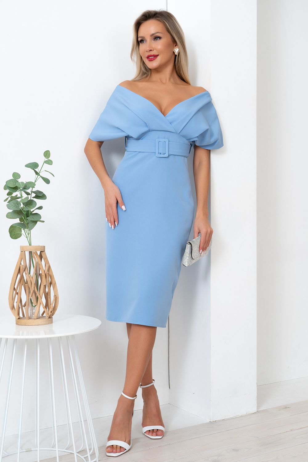 Платье Икона стиля (голубой) Р11-1156/3 Nikol