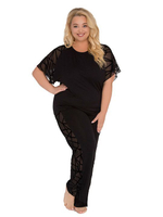 Пижамный комплект из вискозного полотна (Размер: 4X) (Цвет: черный)