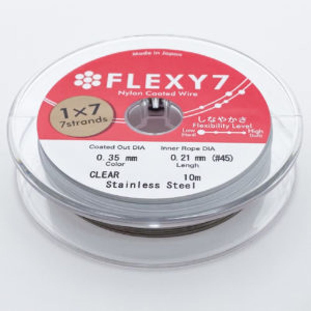Ювелирный тросик Flexy 7, цвет серебро, толщина 0,35 мм, цена за катушку 10 метров