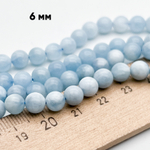 Аквамарин, диаметр около 6,4-6,5 мм, цена за 15 шт (1/4 нити)