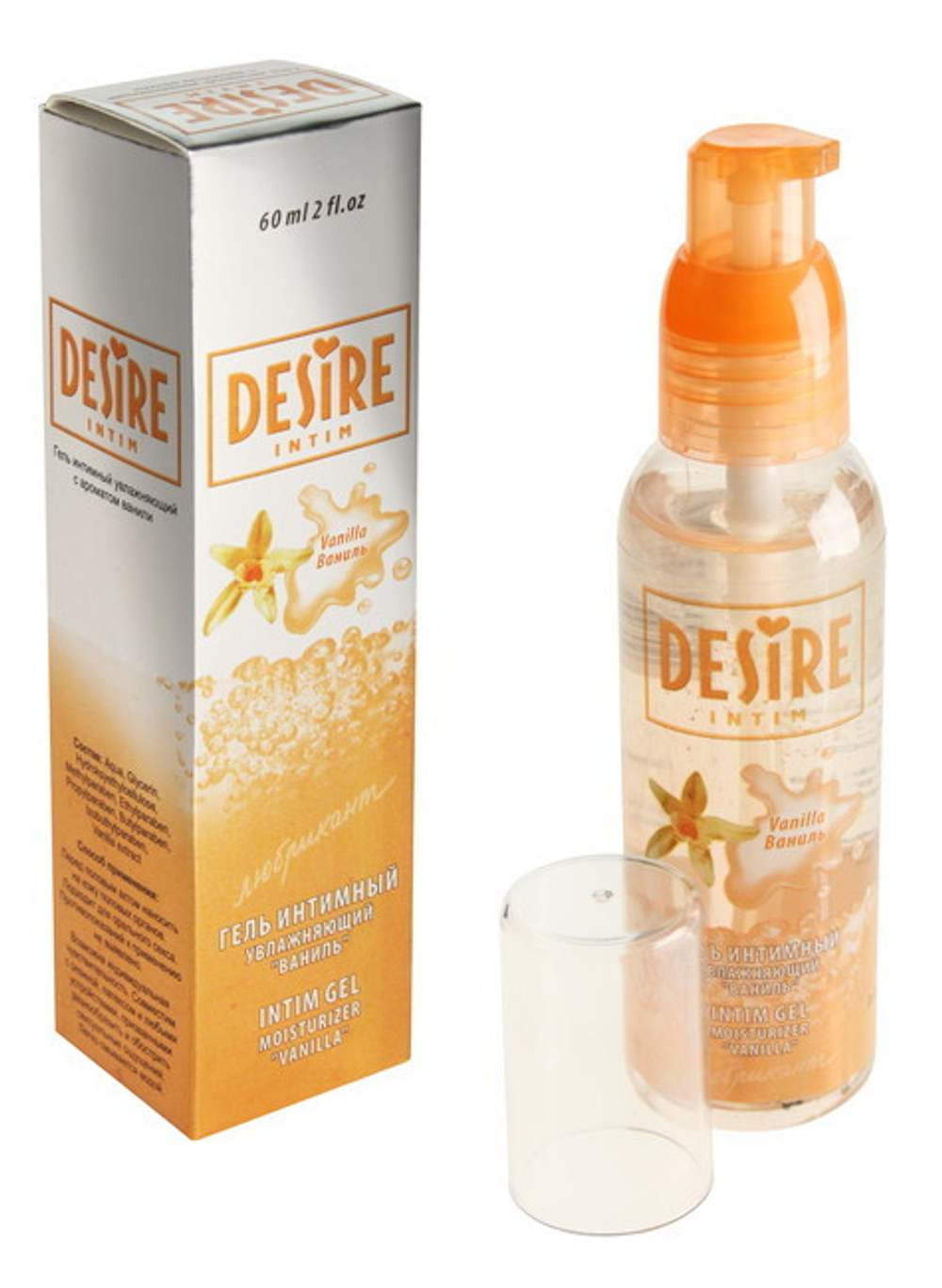 Гель-любрикант на водной основе Desire (ваниль) , 60 мл (Цвет: прозрачный)