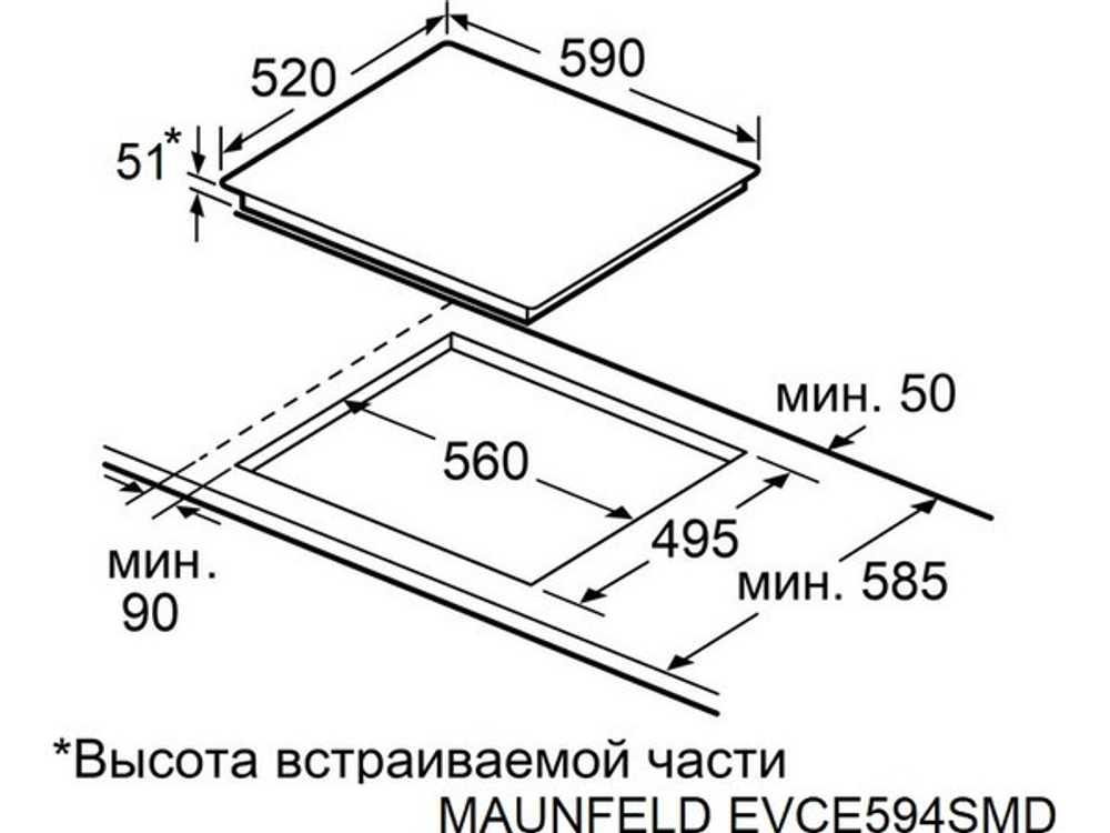 Варочная панель MAUNFELD EVCE594SMDPBK электрическая