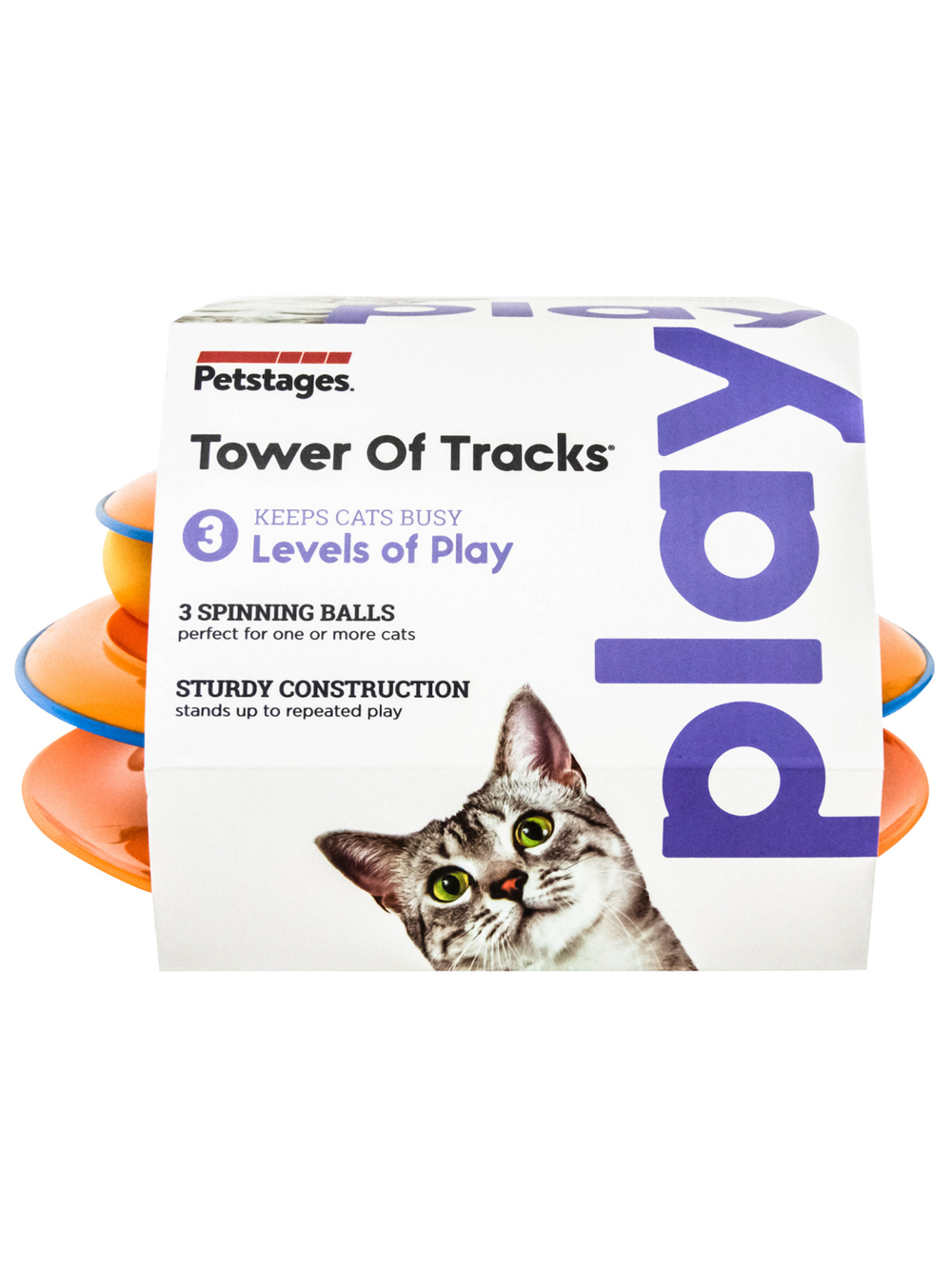 Petstages игрушка для кошек Трек "3 этажа" основание 24 см