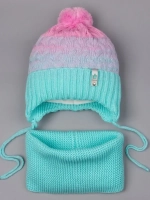 Шапка для девочки осенняя вязаная и снуд