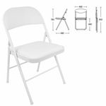 Стул складной BRABIX "Golf Plus CF-003 КОМФОРТ", белый каркас, кожзам белый, 532888