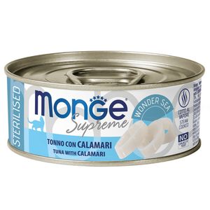 Консервы Monge Supreme sterilized для стерилизованных кошек из тунца с кальмаром