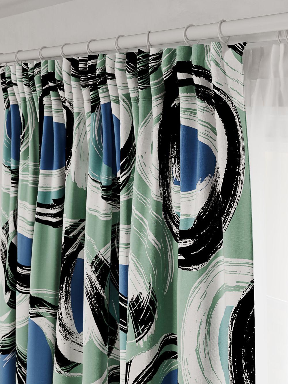 Штора из рогожки Сказка "Черничное мохито" 145х180 см 1 шт