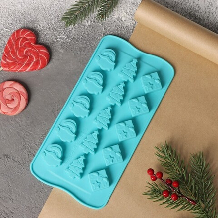 Молд Новый год, 15 ячеек