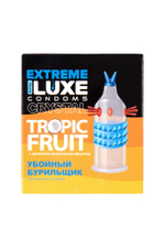 Стимулирующий презерватив «Убойный бурильщик» с ароматом тропических фруктов - 1 шт. (Цвет: прозрачный)