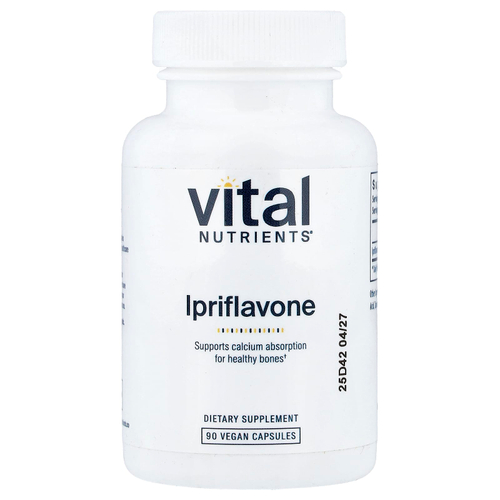 Vital Nutrients, иприфлавон, 90 веганских капсул (300 мг в 1 капсуле)