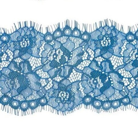 3AR344 Кружево 'шантильи' на сетке 10,5см*15м (D198 темно-синий)