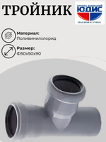 ПВХ Тройник  Ф50х50*90  ММП  (60/20шт)