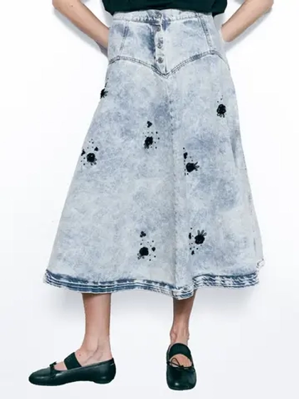 Юбка MOM SKIRT SHIMMER, голубой