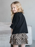 Летний костюм для девочки с юбкой-шорты