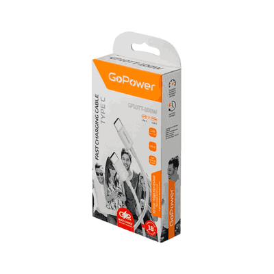 Кабель GoPower GP10TT-60W Type-C (m)-Type-C (m) 60W белый