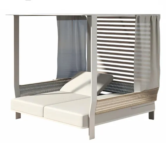 Шатер с лежаками Borromeo, бежевый, светло-серый