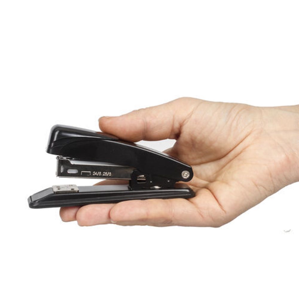 Степлер №24/6, 26/6 металлический STAFF "Manager", до 20 листов, черный, 224627