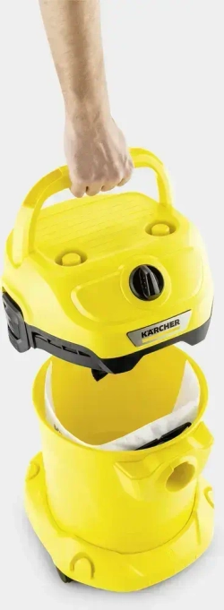Строительный пылесос Karcher WD 2 Plus V-12/4/18 1000Вт (уборка: сухая/сбор воды) желтый