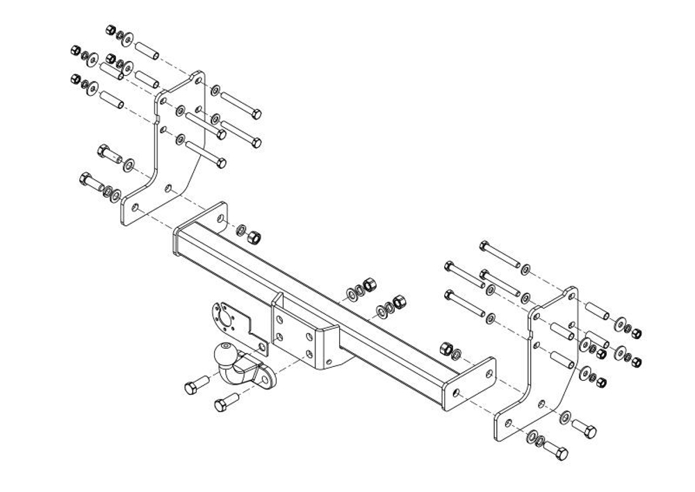 Фаркоп для Ford Transit шасси 2015- Тип шара: F. Нагрузки: 2500/120 кг, FD 35