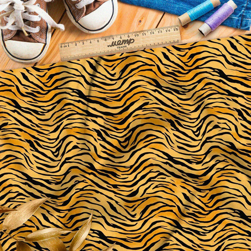Ткань премиум флис тигровые полоски