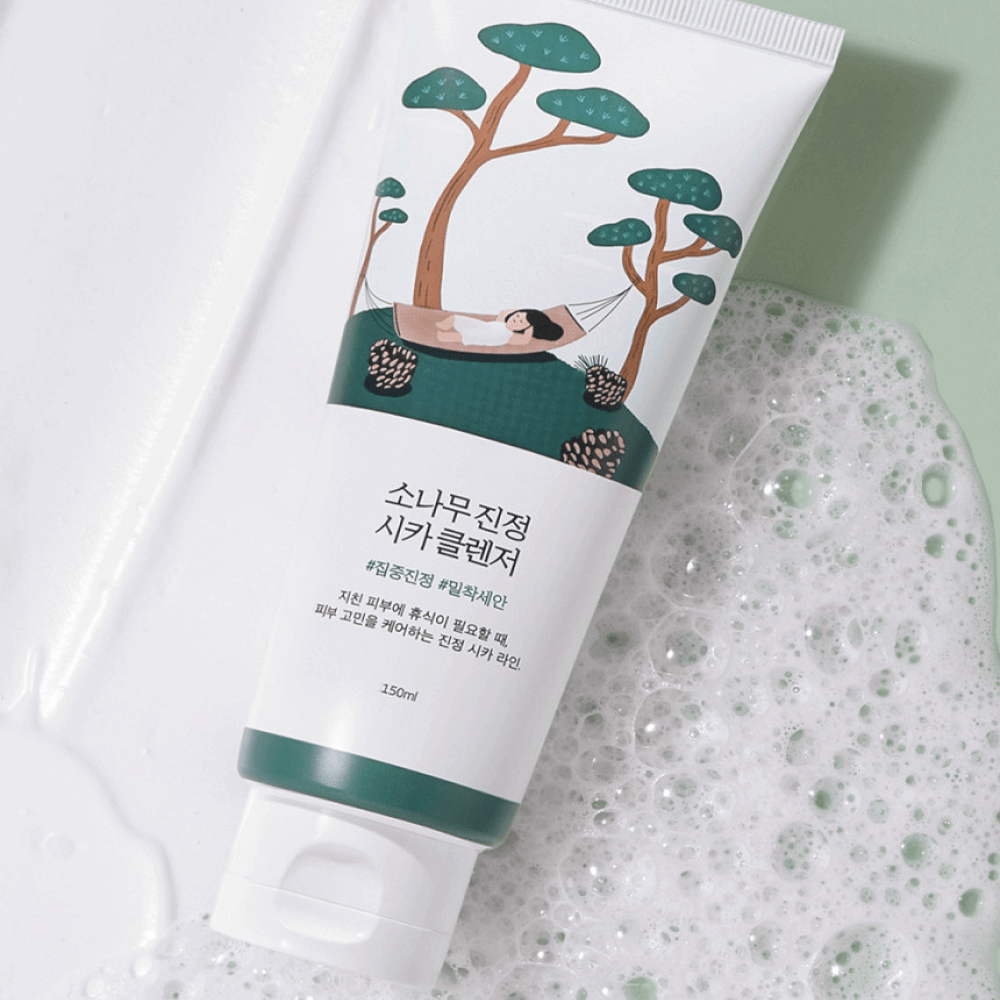 Пенка с экстрактом сосны и центеллы для проблемной кожи Round Lab Pine Calming Cica Cleanser