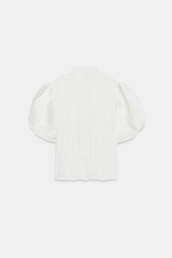 ZARA ПЛИССИРОВАННАЯ БЛУЗА ZW COLLECTION, ЭКРЮ