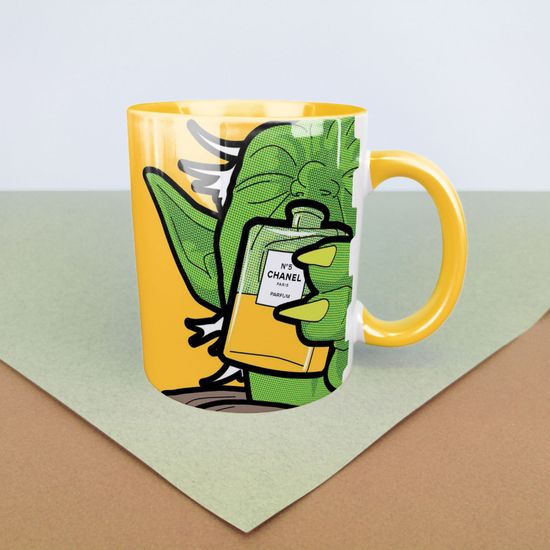 Кружка керамическая, объем: 330 мл, Звёздные Войны, Шанель N5 (желтая)