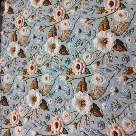 Футер 2х нитка петля Цветы