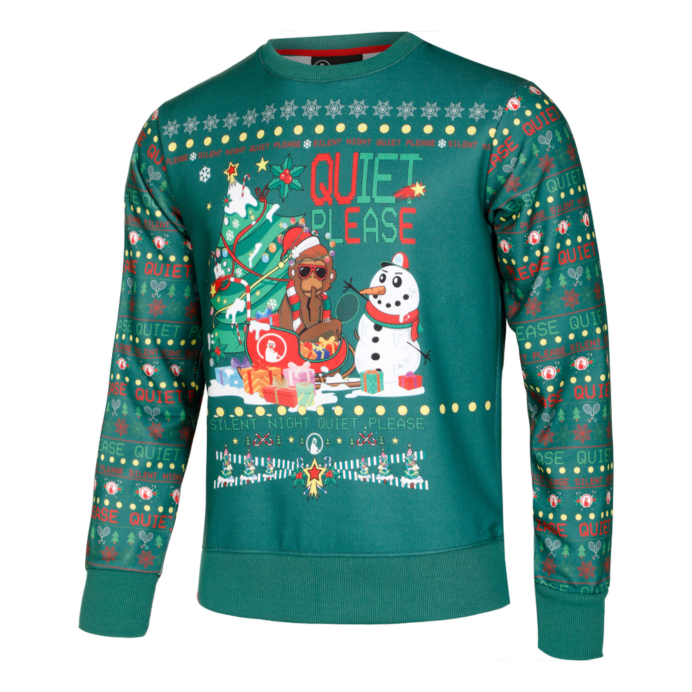 Мужская кофта теннисная Quiet Please Ugly Christmas Sweatshirt Men - Green, Multicoloured