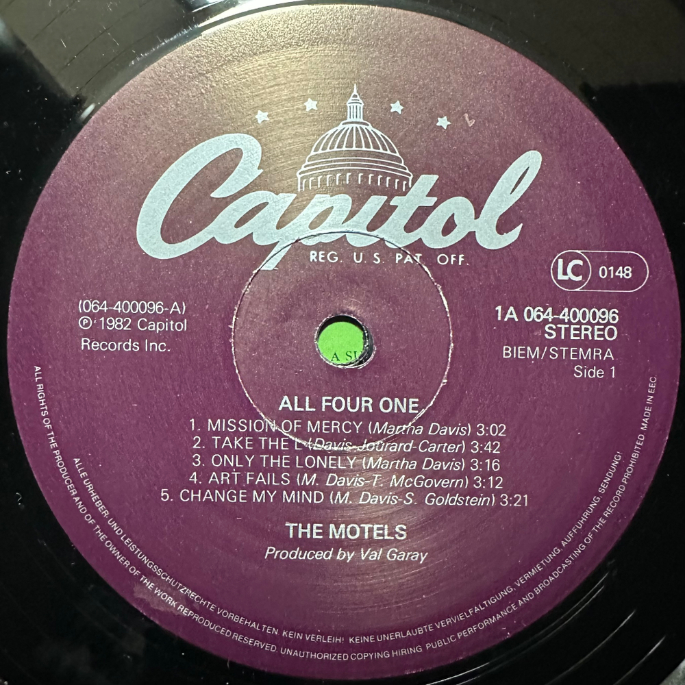 The Motels - All Four One (Европа 1982г.)