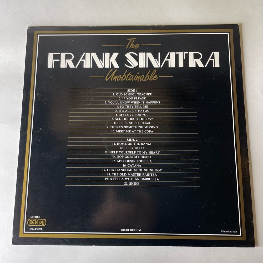 Винтажная виниловая пластинка LP Frank Sinatra The Unobtainable (Италия 1986)