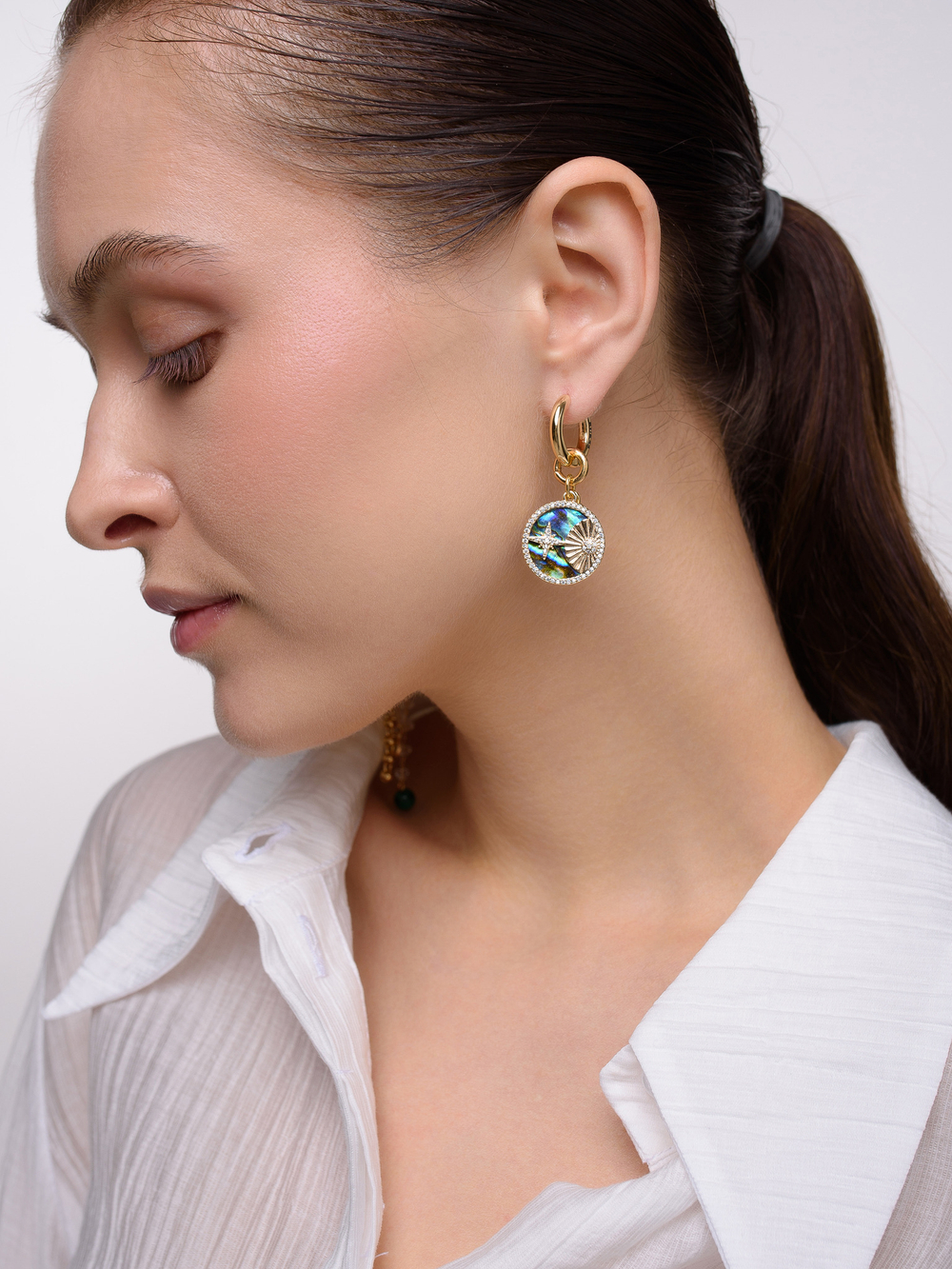 Серьги "Night" с малахитом Gold