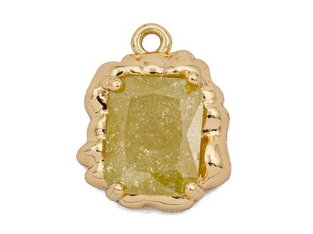 Подвеска с желтым кристаллом 16,2х12,7мм (эффект битого стекла)
