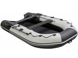 Лодка ПВХ РИВЬЕРА 3800 килевое надувное дно "комби" светло-серый/черный