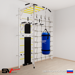 Шведская стенка Sv Sport 55010 (Турник рукоход/Брусья/Скамья/Канат/Цепь/Мешок 15кг/Канатный лаз)