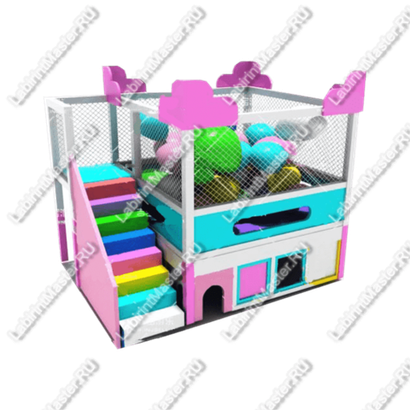 Двухуровневый игровой комплекс с батутом