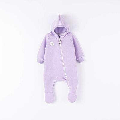 Warm hooded jumpsuit 0-3 months - Lavender