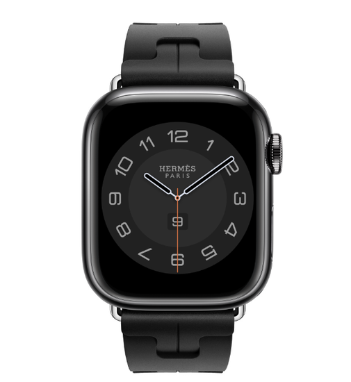 Apple Watch Hermès 41mm Space Black Stainless Steel Case with Orange Kilim Single Tour