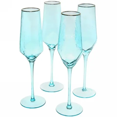 Бокал для шампанского 180мл «ICE CRYSTAL» в наборе 4шт, голубой