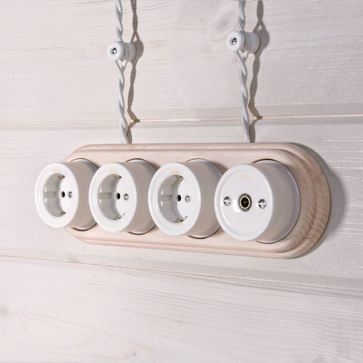 Ретро кабель Werkel витой двухжильный 2,5 мм белый W6452301 4690389165436