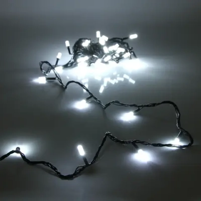 Гирлянда для дома НИТЬ «Хрусталь» 8 м 50 ламп LED, черный пров,IP-40. 8 режимов, Белый (возможность соединения)