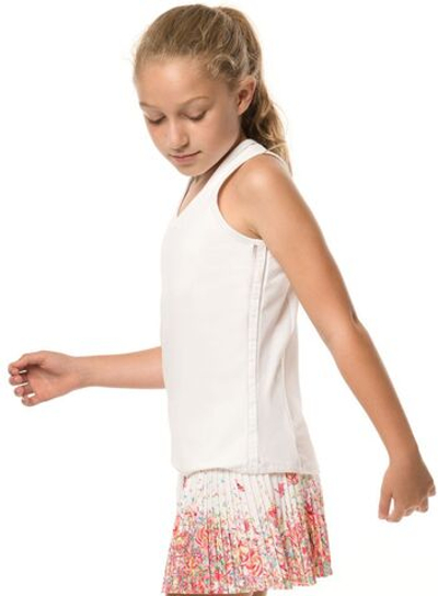 Футболка для девочки теннисная Lucky in Love Core V-Neck Cutout Tank Girls - white