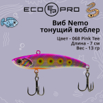 Виб (тонущий воблер) для зимней рыбалки ECOPRO Nemo 70мм 13г 068 Pink Tee. Товар уцененный