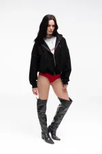 Худи Kraizy Stripes Zip Logo Heart черный