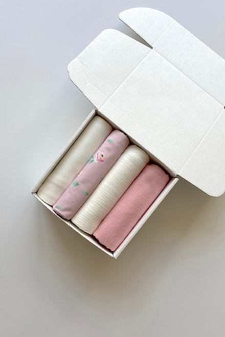 Набор пеленок "Цветочки на пудре" M