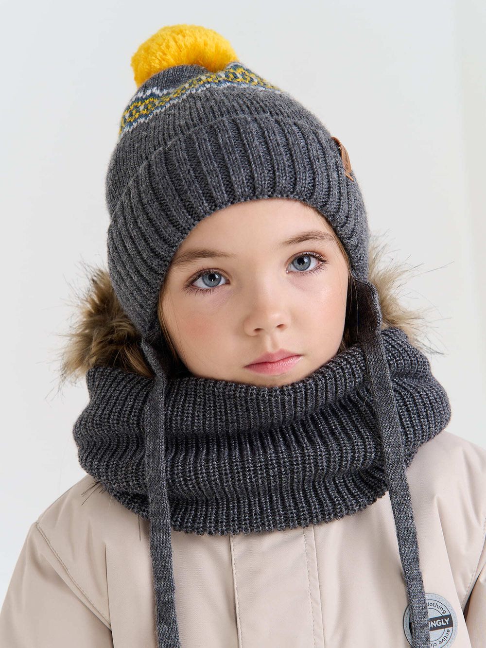 Снуд из смесовой шерсти "Маренго" жемчужная резинка