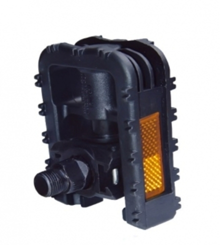 Педали пластиковые складные, 98x72мм, ось 9/16", черный, инд.уп. Vinca Sport VP 848 black