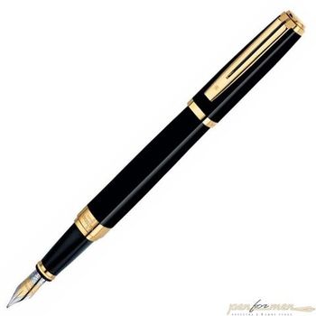Перьевая ручка Waterman Exception Ideal Black/GT перо золото 18Ct F (S0636780)