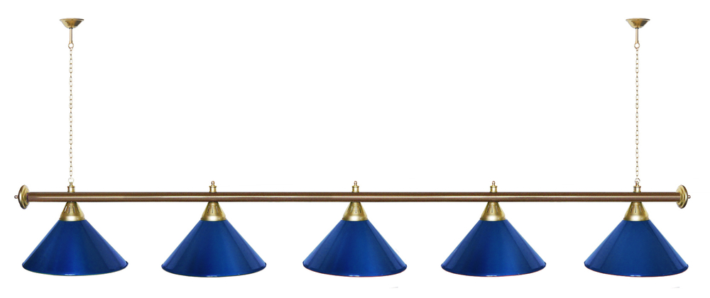 Лампа STARTBILLIARDS 5 пл. (плафоны золотые,штанга золотая,фурнитура золото)